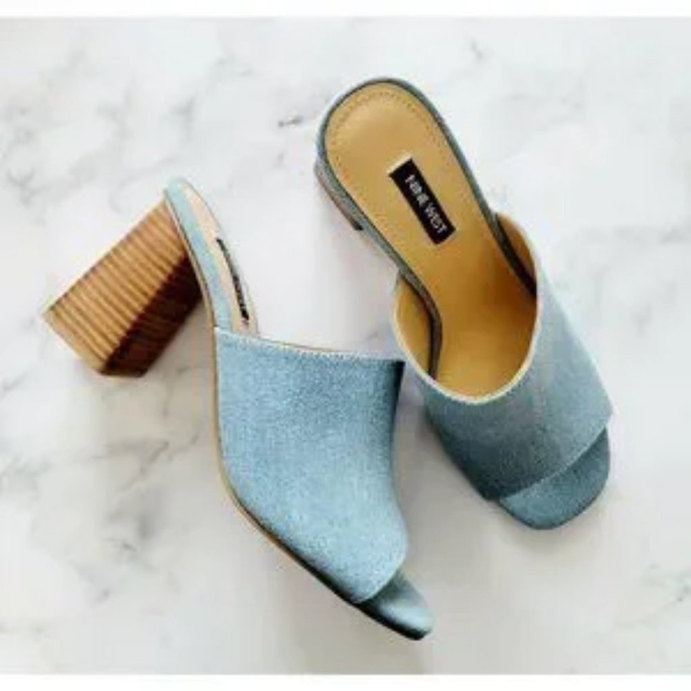 Women's Shoes, Nine West, Mule, Size 8, Light Blue